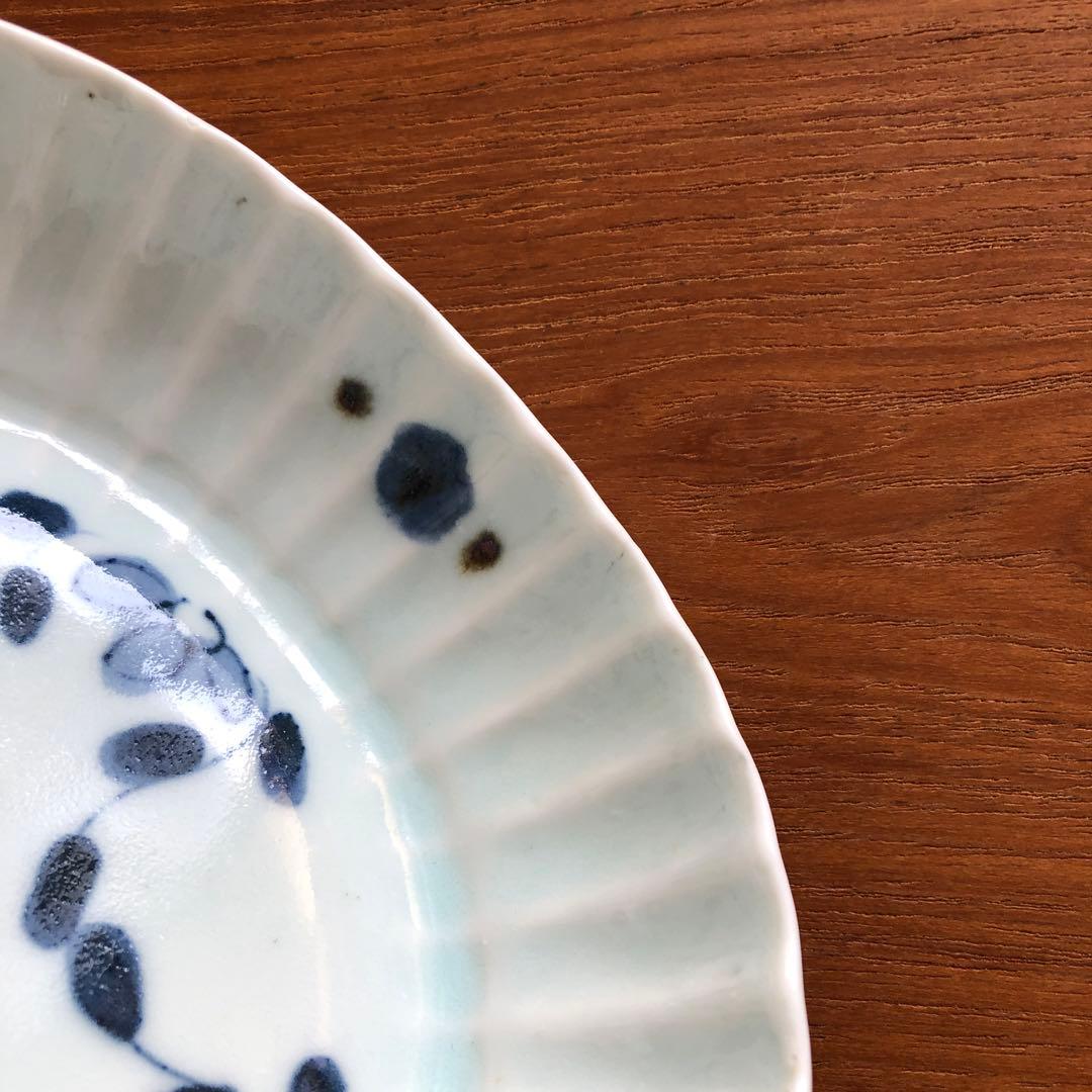 山口利枝　草花文しのぎ四方鉢　二個セット