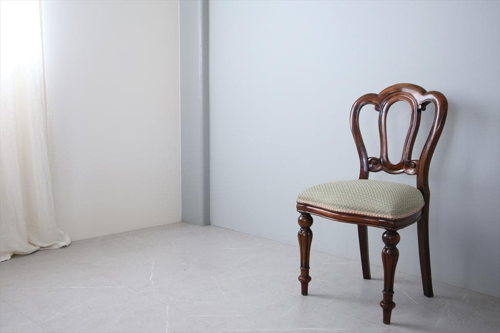 英国アンティーク木製バルーンバックダイニングチェア/サロンイス(90-121-1