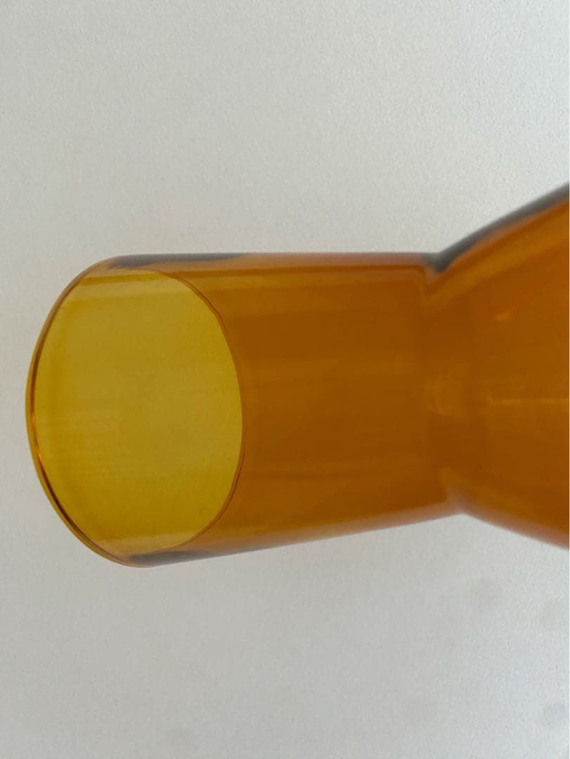 ビンテージ 花瓶 琥珀色 ガラス レトロ フラワーベース 球根 希少 美品