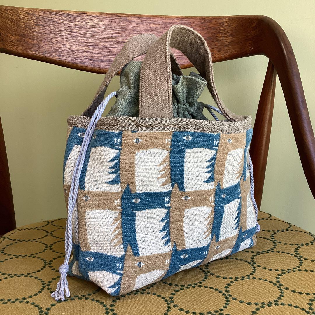 ミナペルホネン thoroughbredで巾着バッグ　ハンドメイド