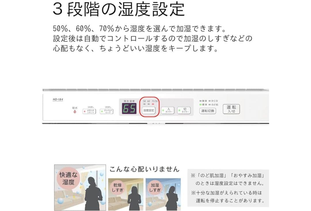 ダイニチ工業HD-184-W ホワイト ハイブリッド式加湿器