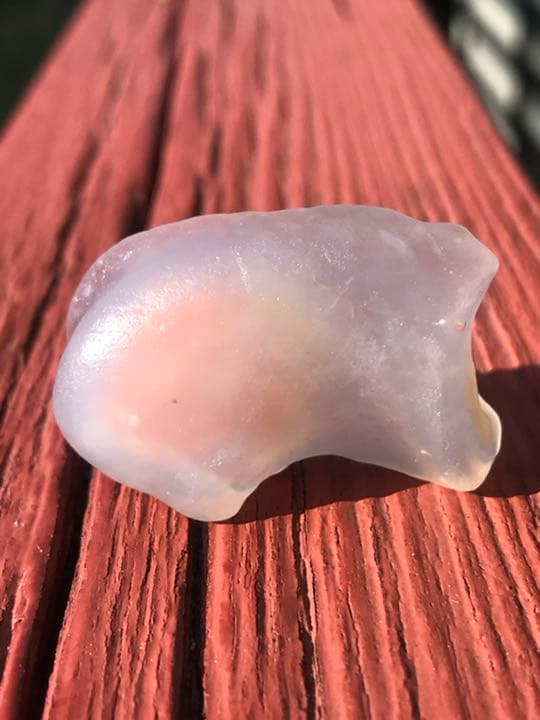 ゴビ石−435 ゴビ瑪瑙　原石　ツートンカラー ピンク&イエロー