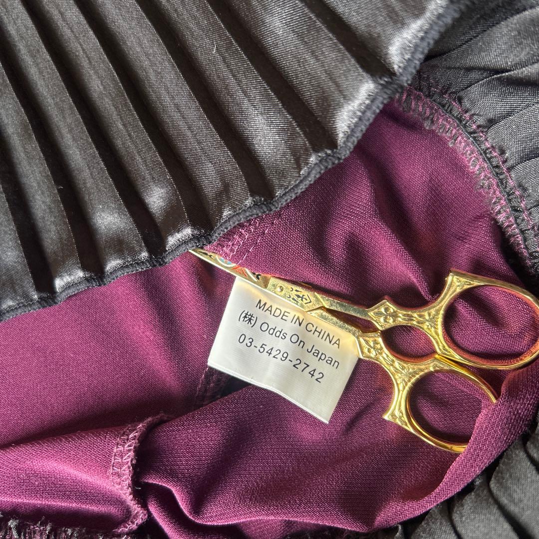 OZZ ONESTE パープル レースアップひざ丈ワンピース［商品番号3］