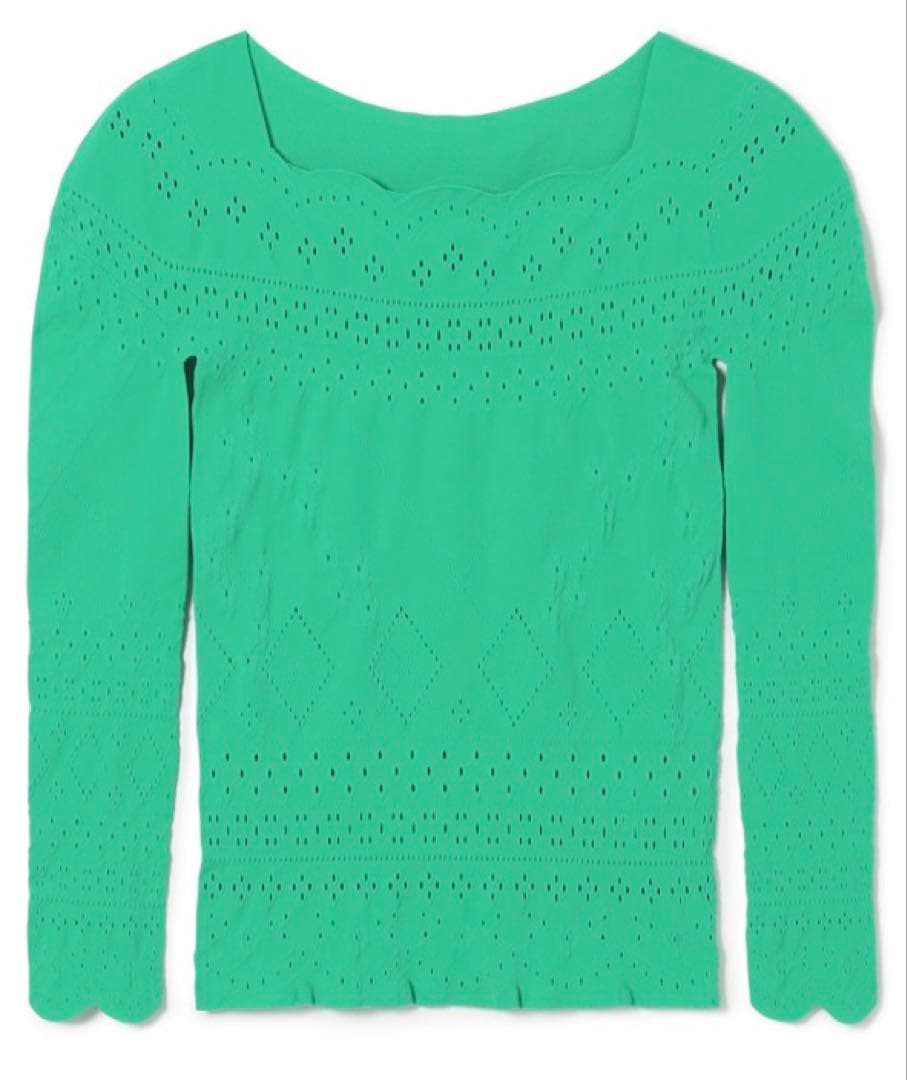 チャコット　ノーソーイングニット　グリーン