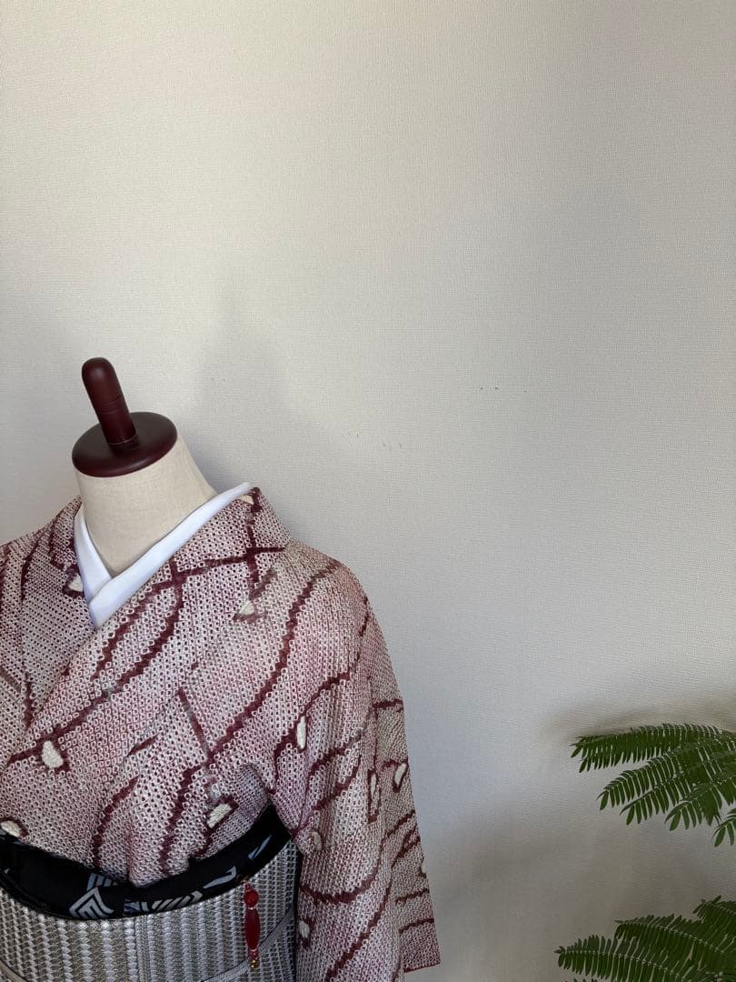 ❤️総絞り　疋田絞り唐草文様正絹トールサイズ　新品畳紙付き