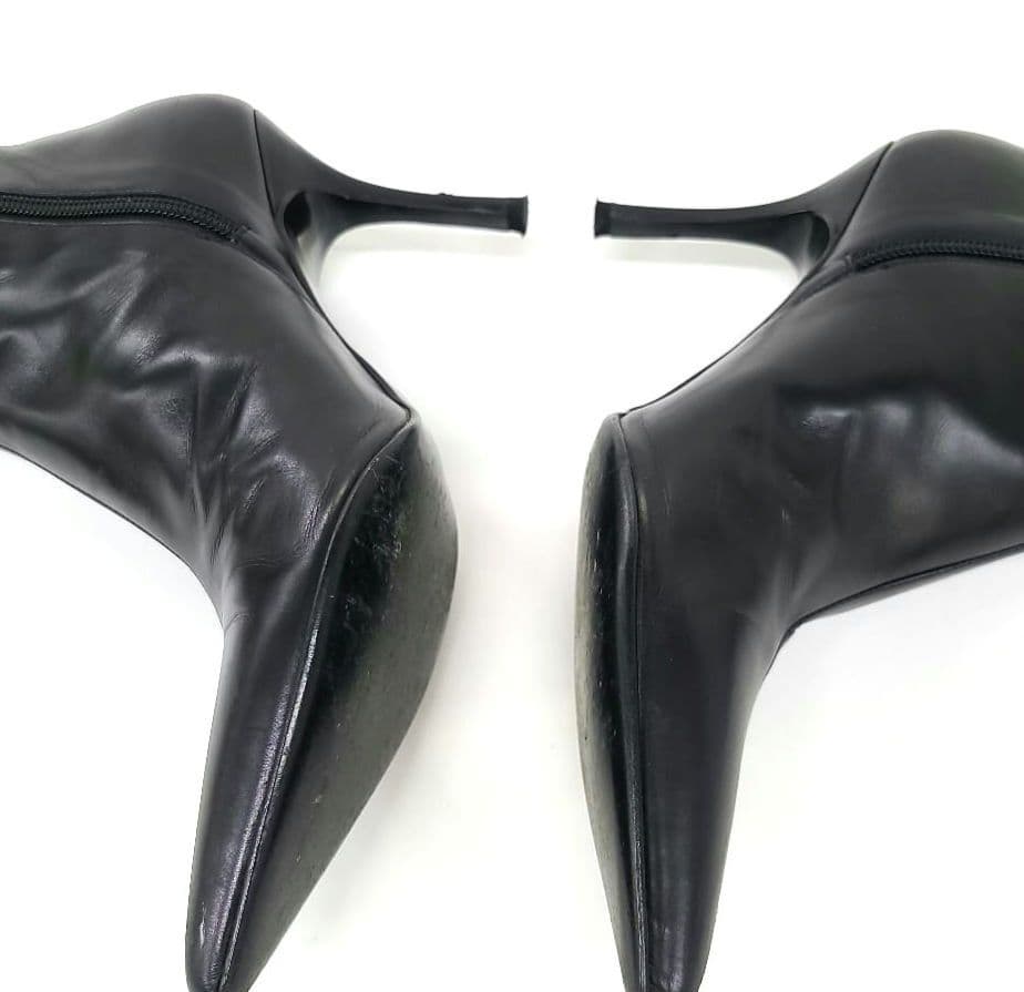 銀座カネマツ　本革ロングブーツ 24.5cm　ポインテッドトゥ　美脚