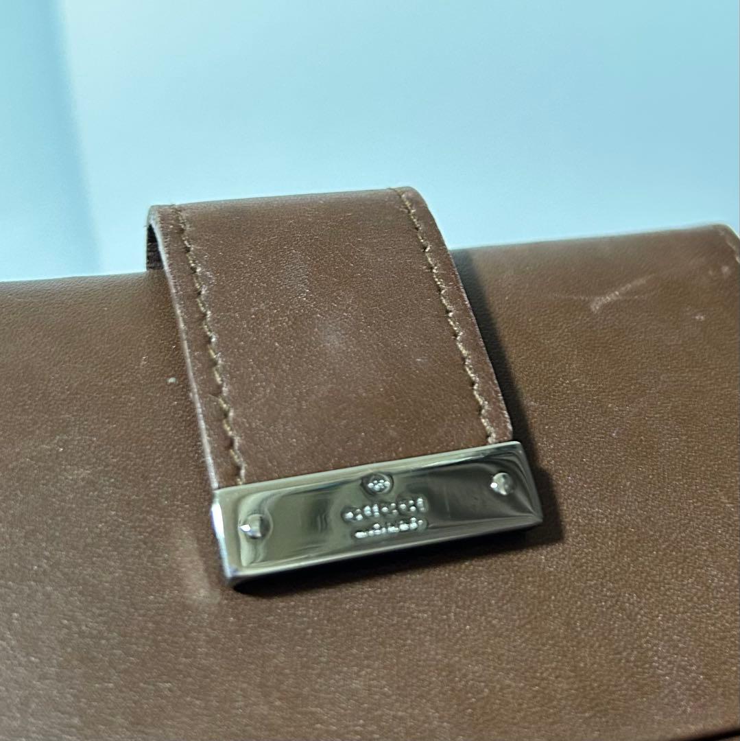 美品 GUCCI グッチ GG柄 キャンバス レザー カードケース 名刺入れ