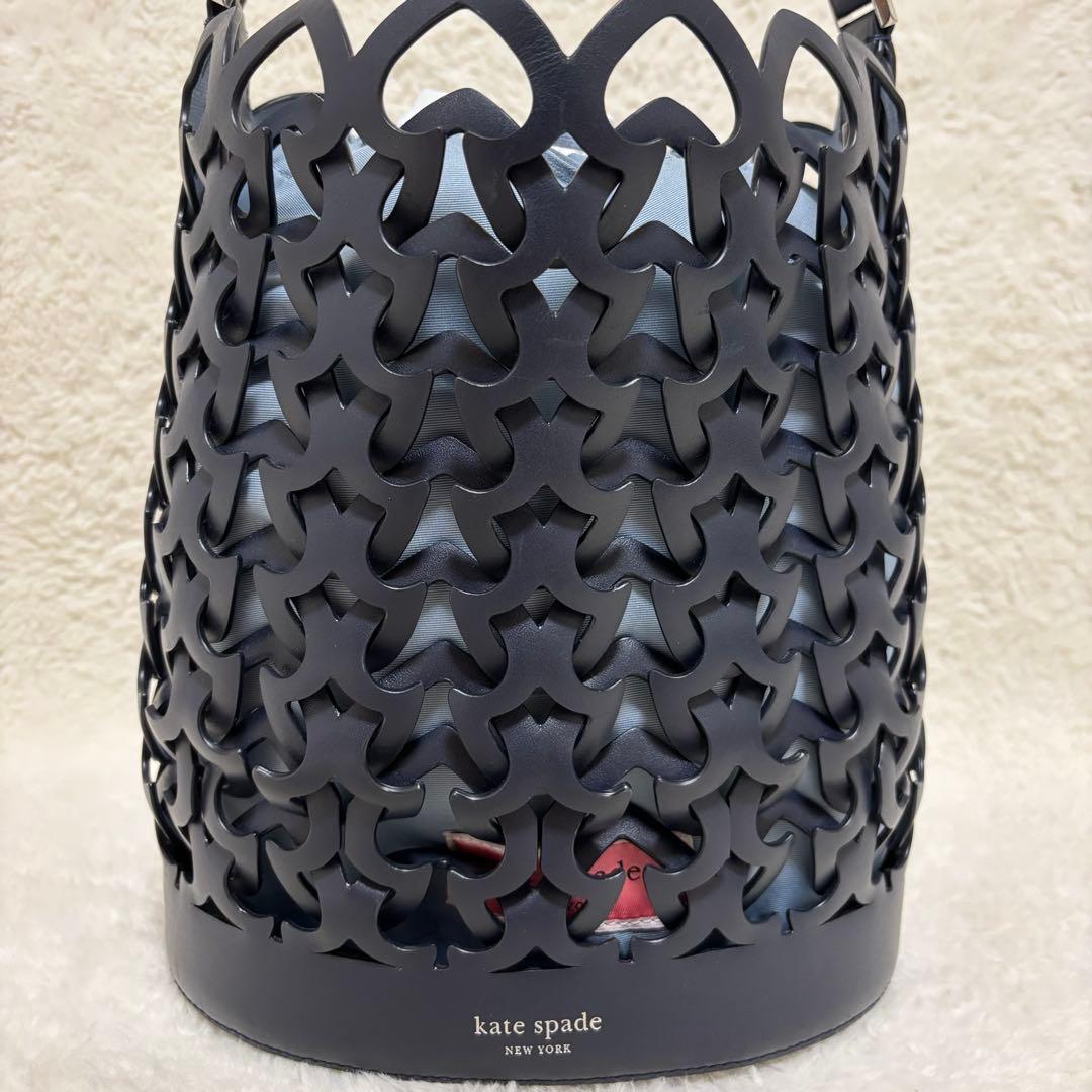 ✨️美品✨️ ケイトスペード ドリー ミディアムバケット かごバッグ ネイビー