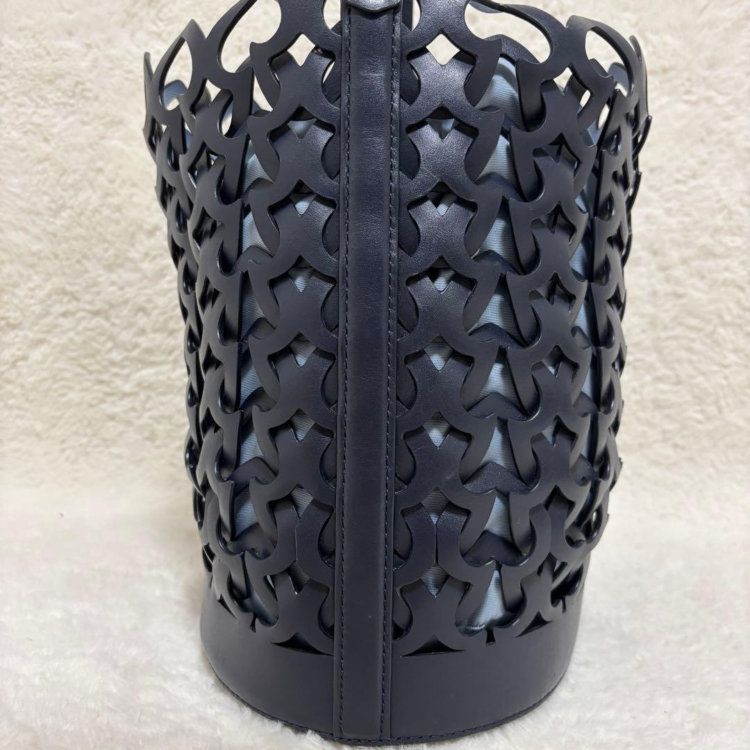 ✨️美品✨️ ケイトスペード ドリー ミディアムバケット かごバッグ ネイビー