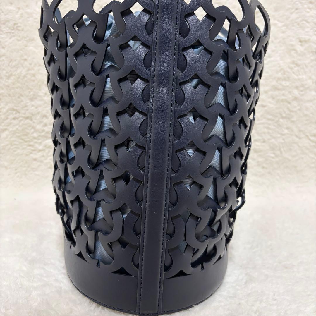 ✨️美品✨️ ケイトスペード ドリー ミディアムバケット かごバッグ ネイビー