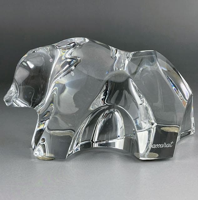 【美品】バカラ 熊 くま ベアー ぺーパーウェイト フィギュリン 置物 オブジェ