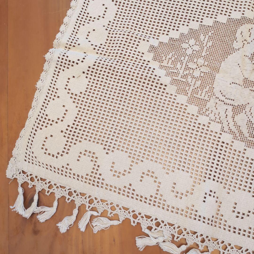 フランス　アンティーク　クロッシェレース　カーテン　エンジェルフィレレース