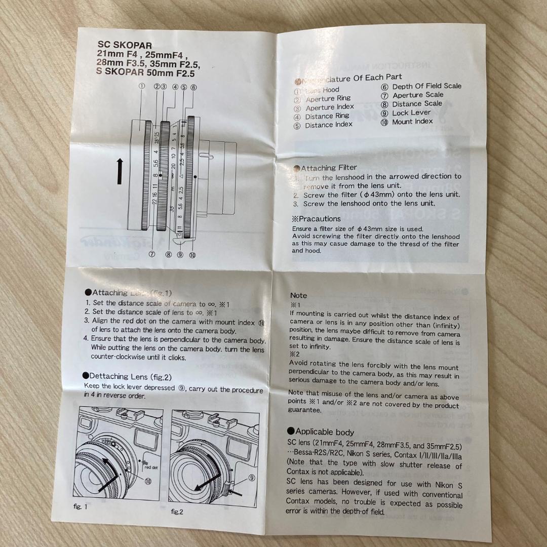 フォクトレンダー　スコパー　レンズ　SC SCOPAR 28mm f3.5