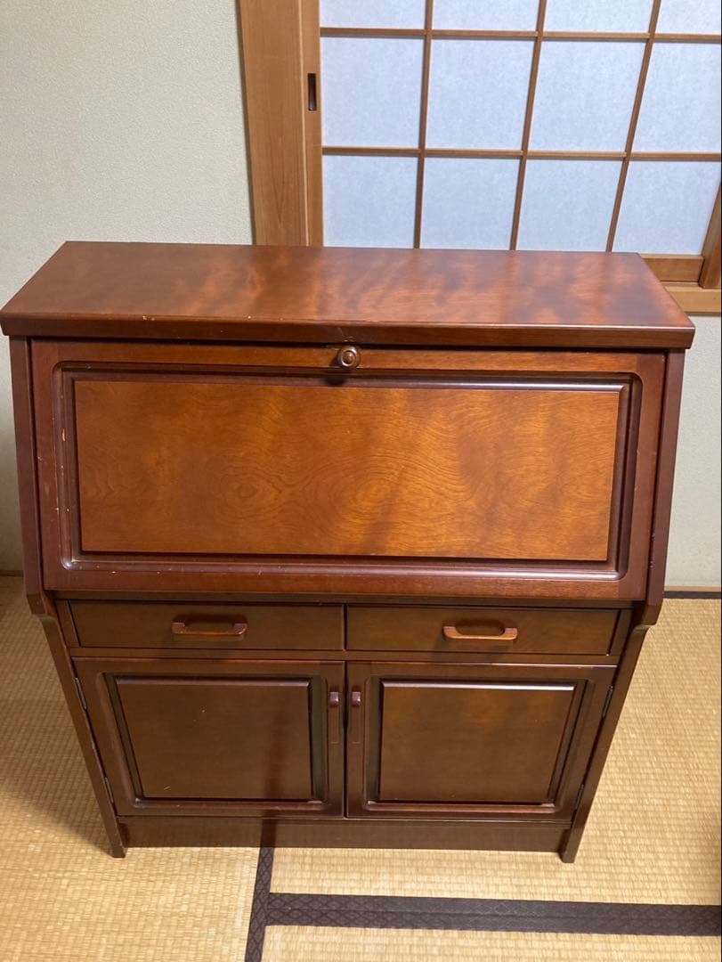 書棚　ライティングビューロー　本棚　机　レトロ　アンティーク