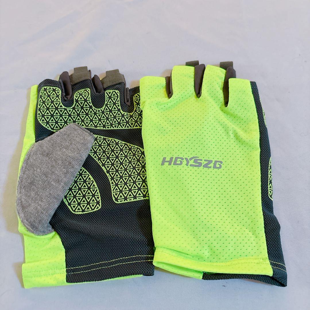 ☆XLサイズ 夏用 アイスシルク ハーフフィンガー 薄型 通気性 速乾性