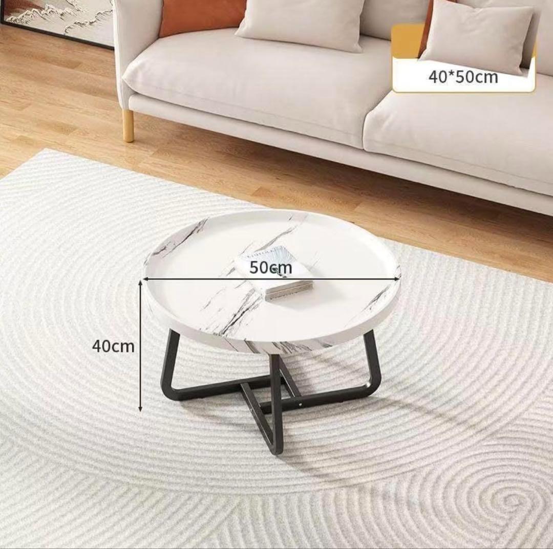 大理石柄 ネストテーブル ローテーブルおしゃれ マルテーブルコーヒーテーブル