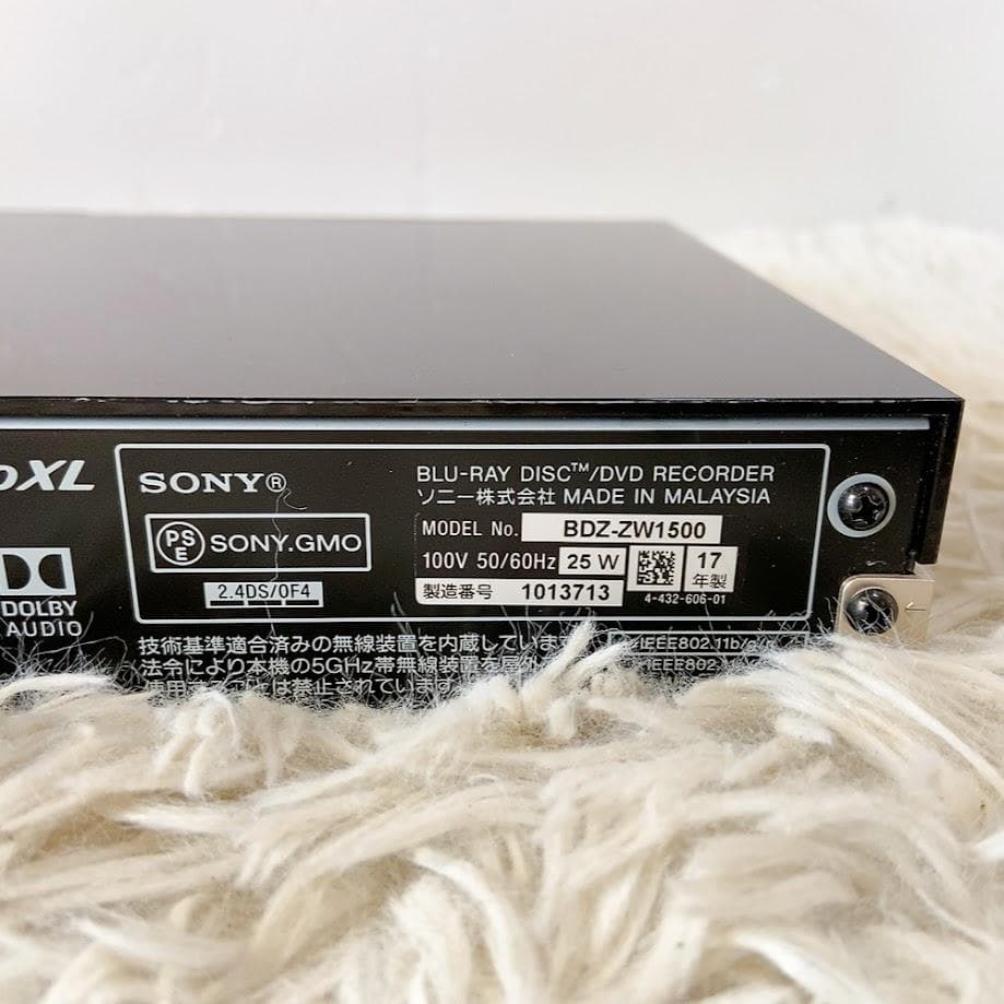 SONY BDZ-ZW1500 ブルーレイレコーダー HDD 1TB DVD