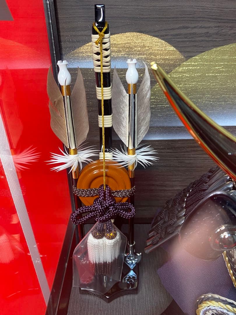 伊達政宗　東京久月　五月人形　家紋付き兜飾り　オルゴール付きガラスケース入