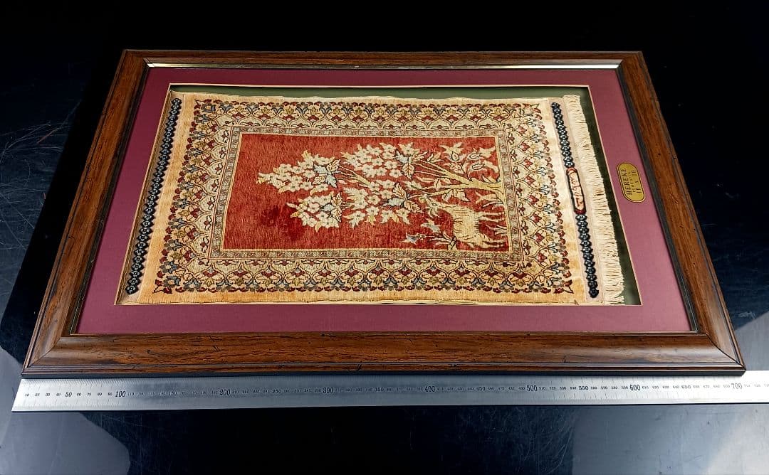 Y2732 トルコ ヘレケ絨毯 シルク100% 手織り100万ノット 額装