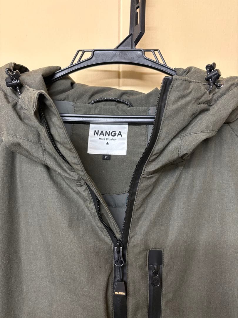 NANGA別注　HINOCリムフード　タキビダウン　カーキ色　XL 美品