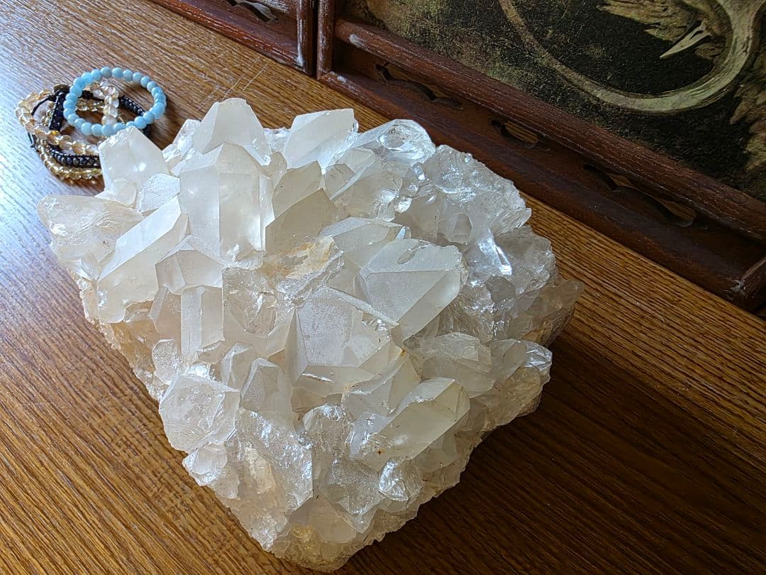 【3,9kg】大きい水晶 ピンククラスター 原石