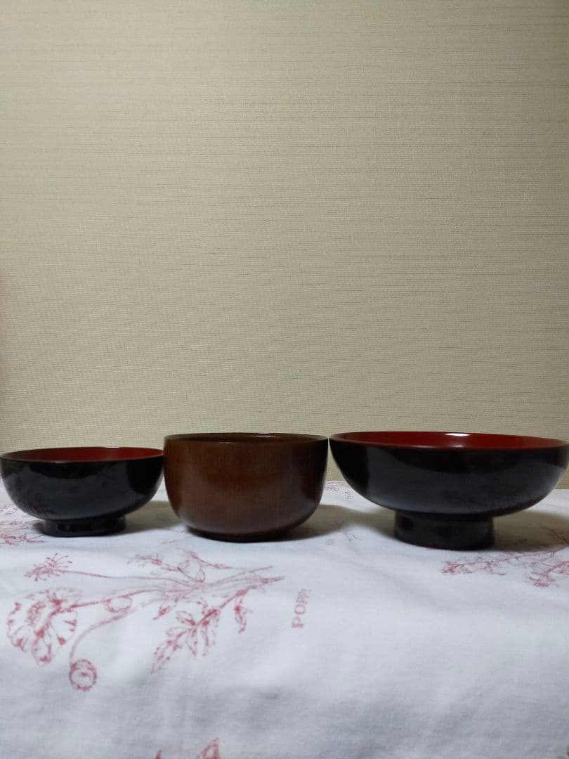 越前塗　溜塗汁椀　平丼椀　木製椀　越前塗大椀