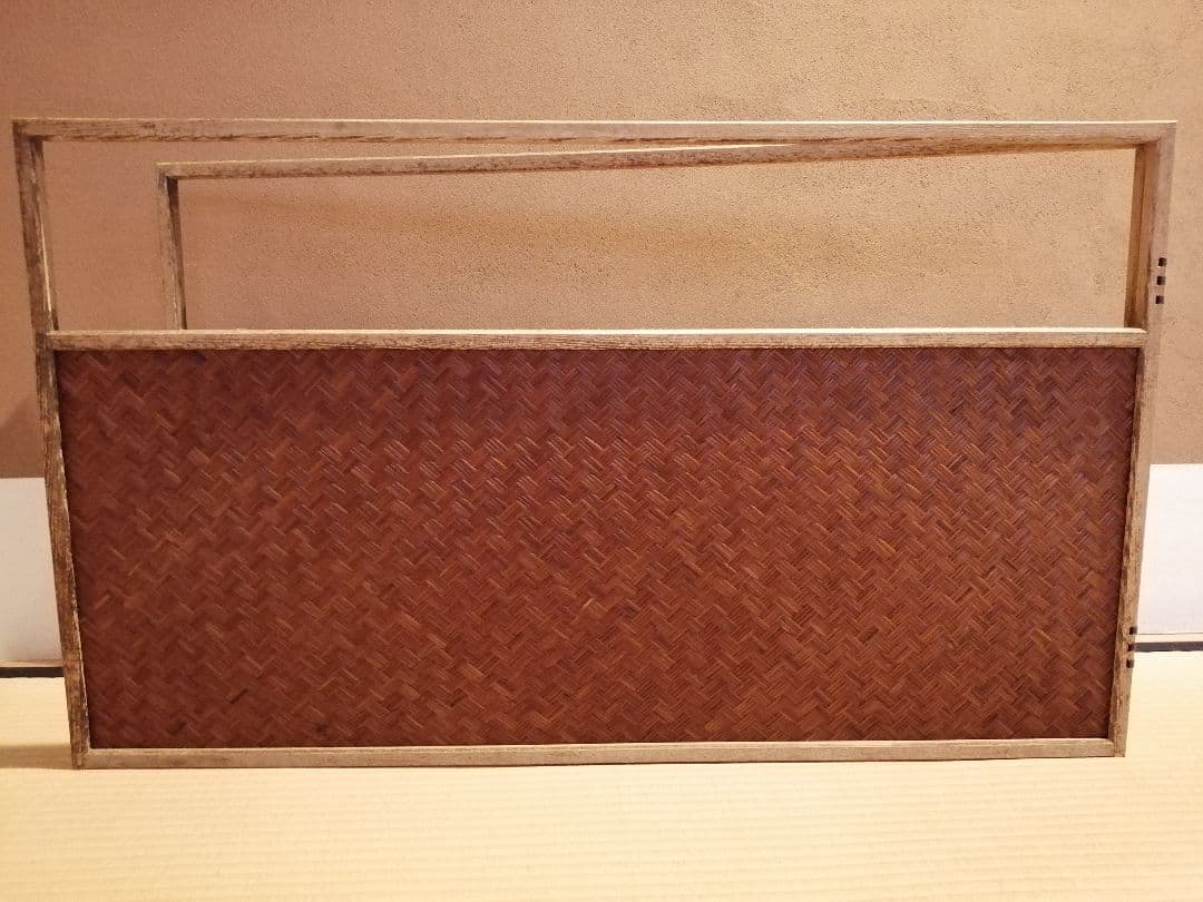 【茶道具】利休梅紋網代風炉先屏風　風炉先　風炉先221