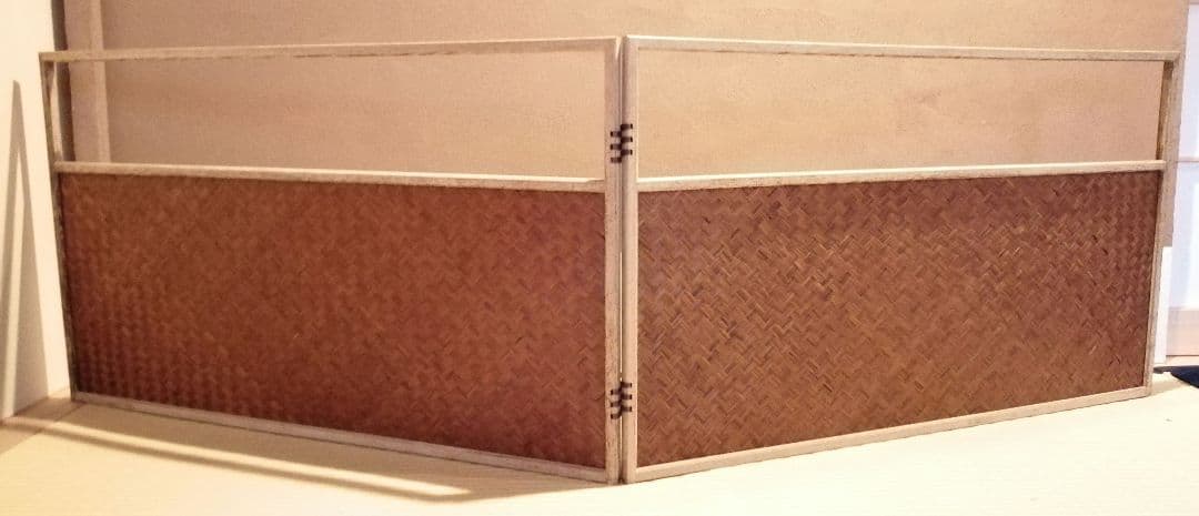 【茶道具】利休梅紋網代風炉先屏風　風炉先　風炉先221