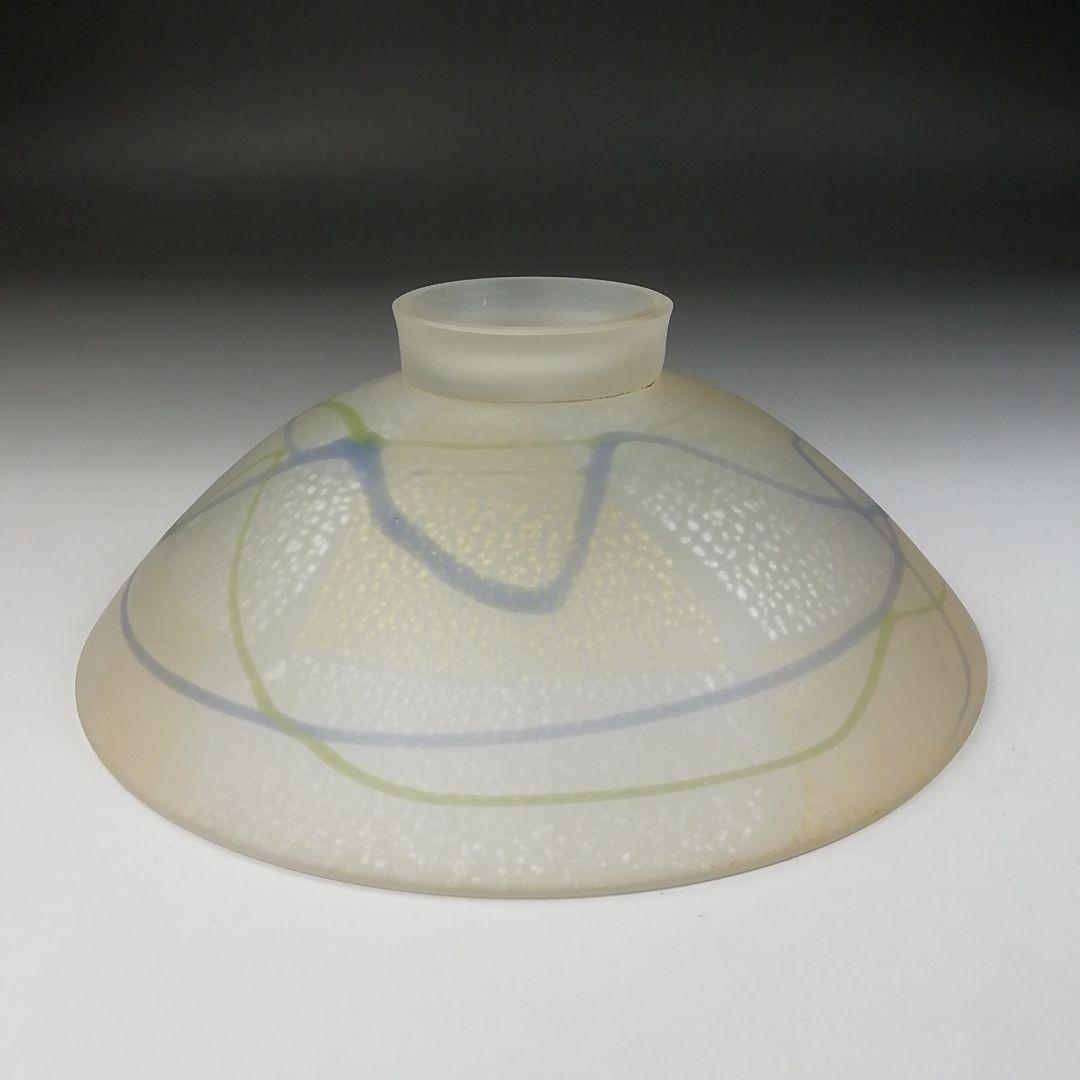 Ｔ５５６　茶碗　『ガラス茶碗』『上野良樹 作』　共箱　抹茶碗　茶道具