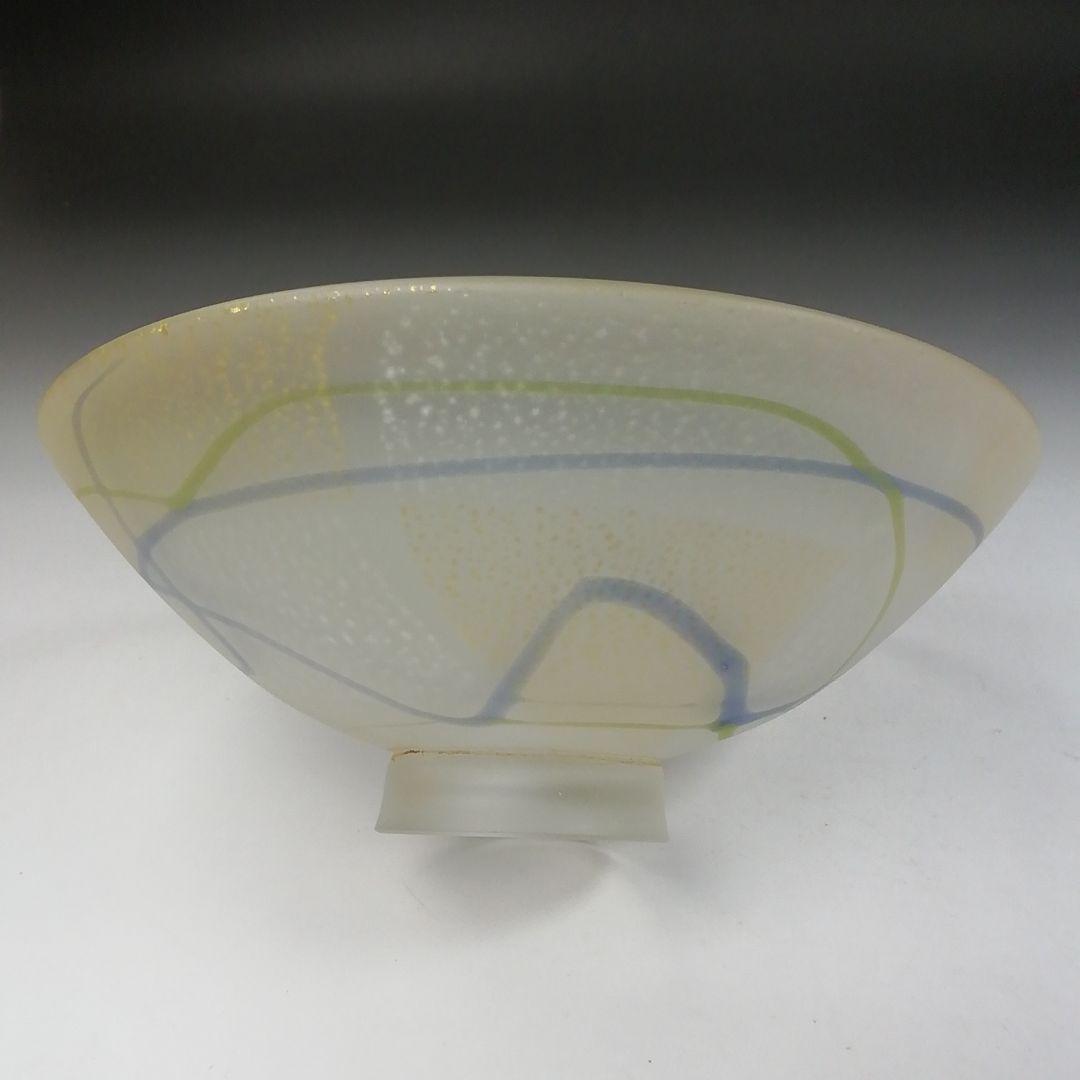 Ｔ５５６　茶碗　『ガラス茶碗』『上野良樹 作』　共箱　抹茶碗　茶道具