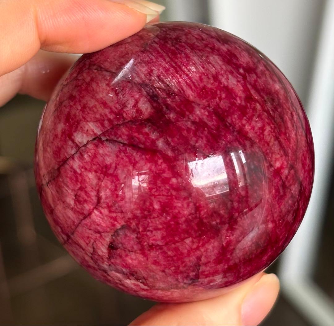 高品質　レッドムーンストーン　スフィア　シラー
