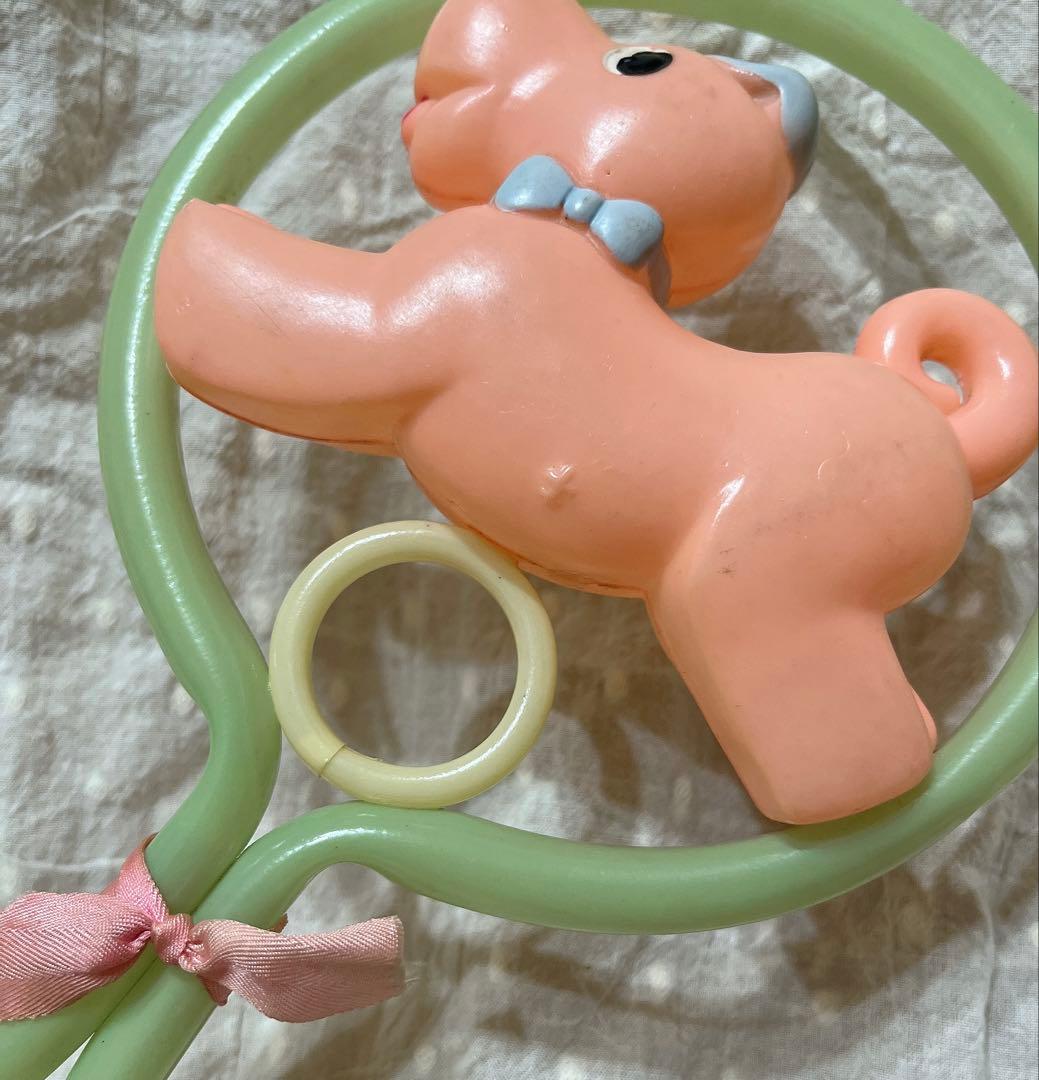 希少　オキュパイドジャパン　レトロ　セルロイド　ガラガラ　赤ちゃん　いぬ　犬