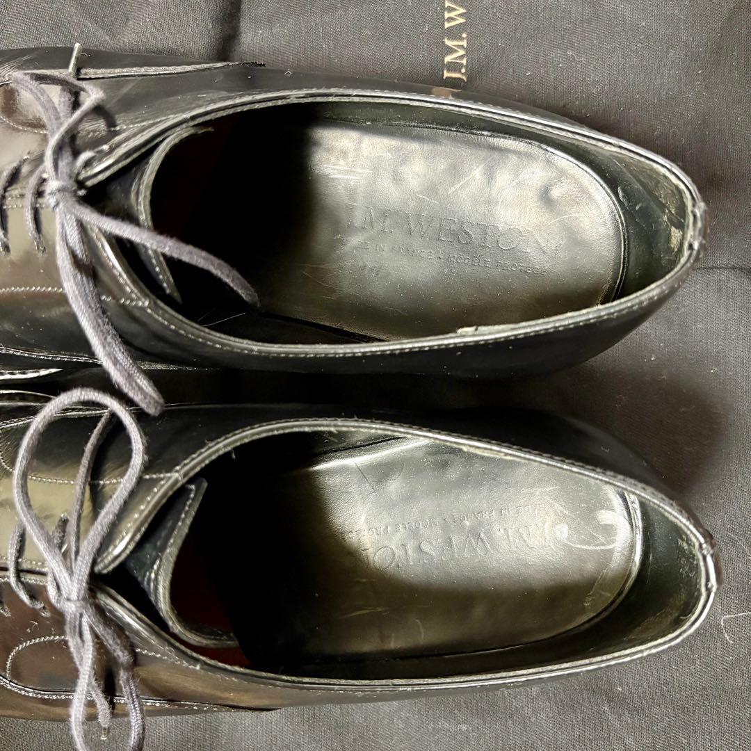 J.M WESTON 300 ストレートチップ ブラック ラバーソール