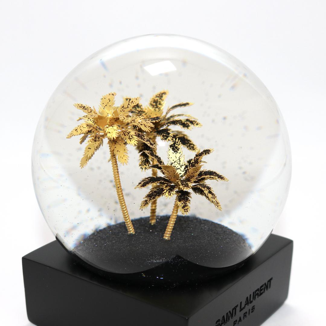 【美品】サンローラン リヴ・ドロワ スノードーム パームツリー ヤシの木