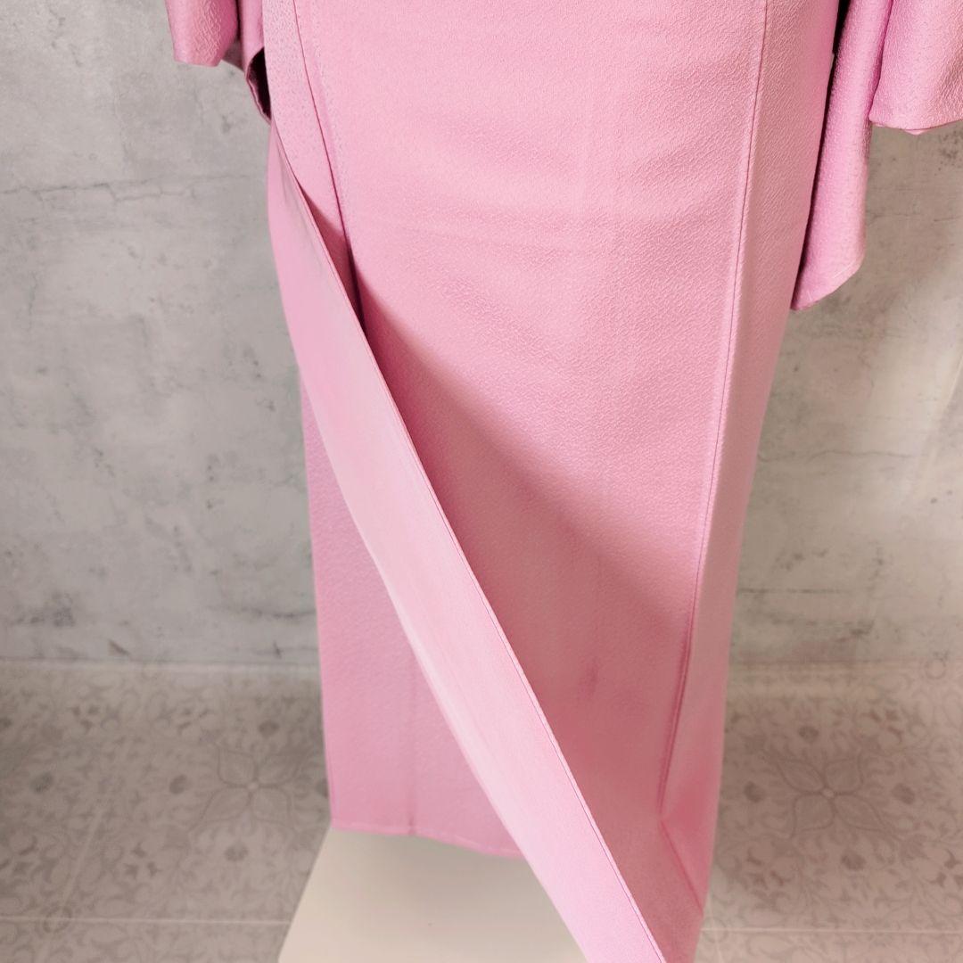 色無地　着物　フルセット　正絹　ピンク　しつけ糸　着物美品　F6