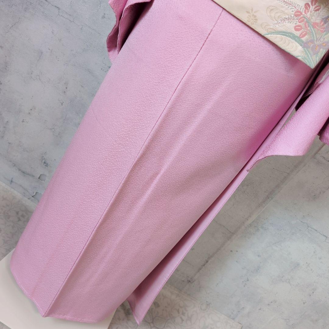 色無地　着物　フルセット　正絹　ピンク　しつけ糸　着物美品　F6