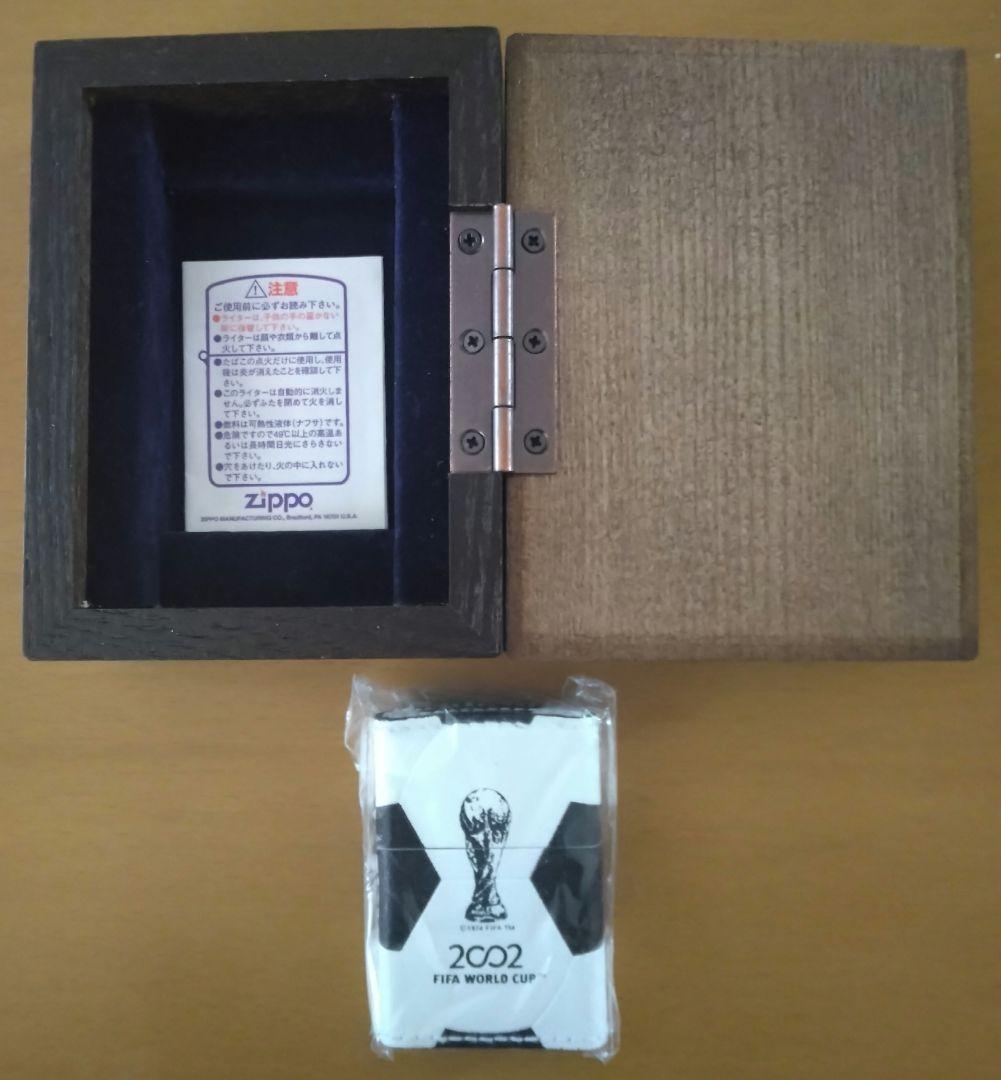 【貴重】2002日韓ワールドカップ記念ZIPPOジッポライター 本革 新品未使用
