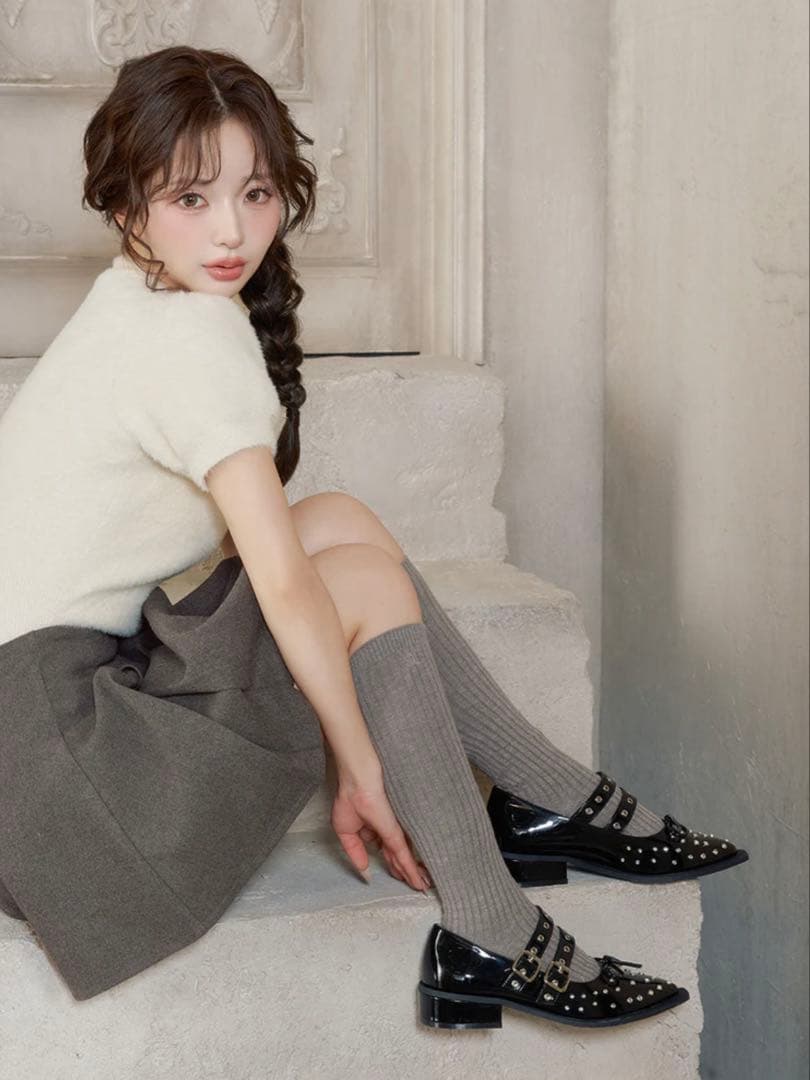 新品・箱付き♡Darich♡ダブルベルトフラットシューズ　Mサイズ