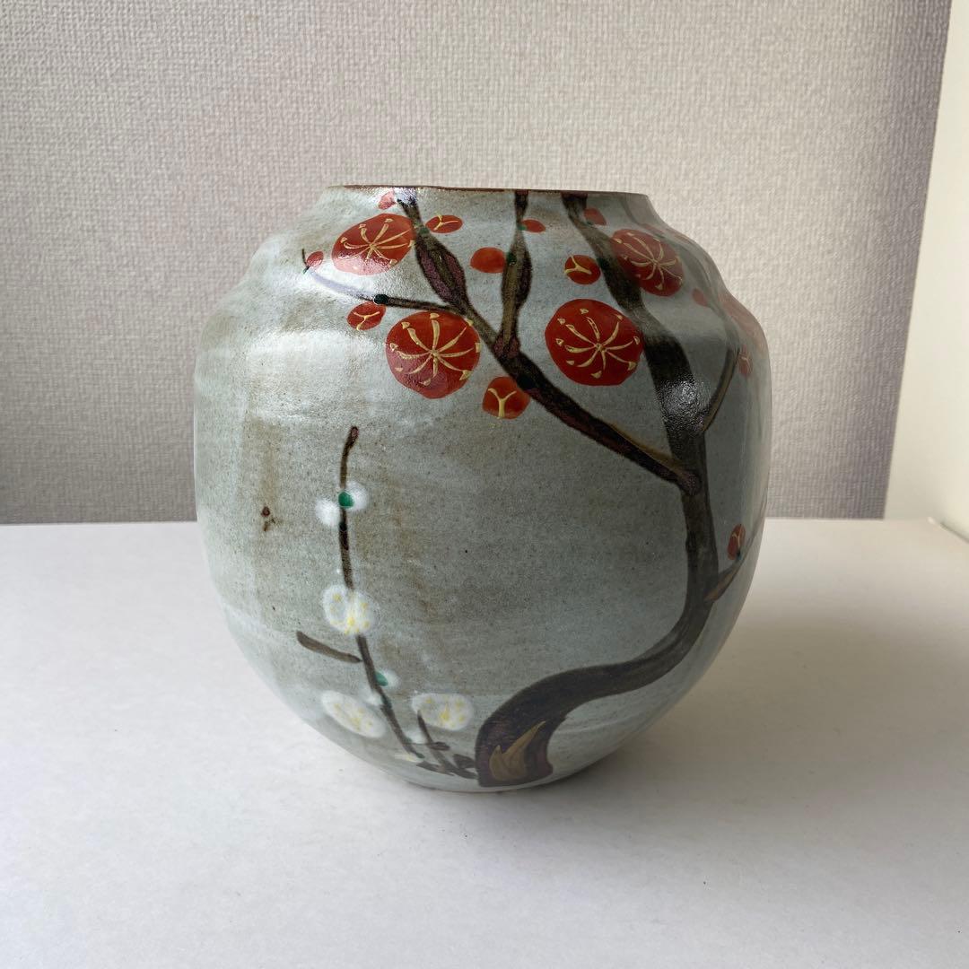 幸泉作　丸花瓶　乾山写　共箱