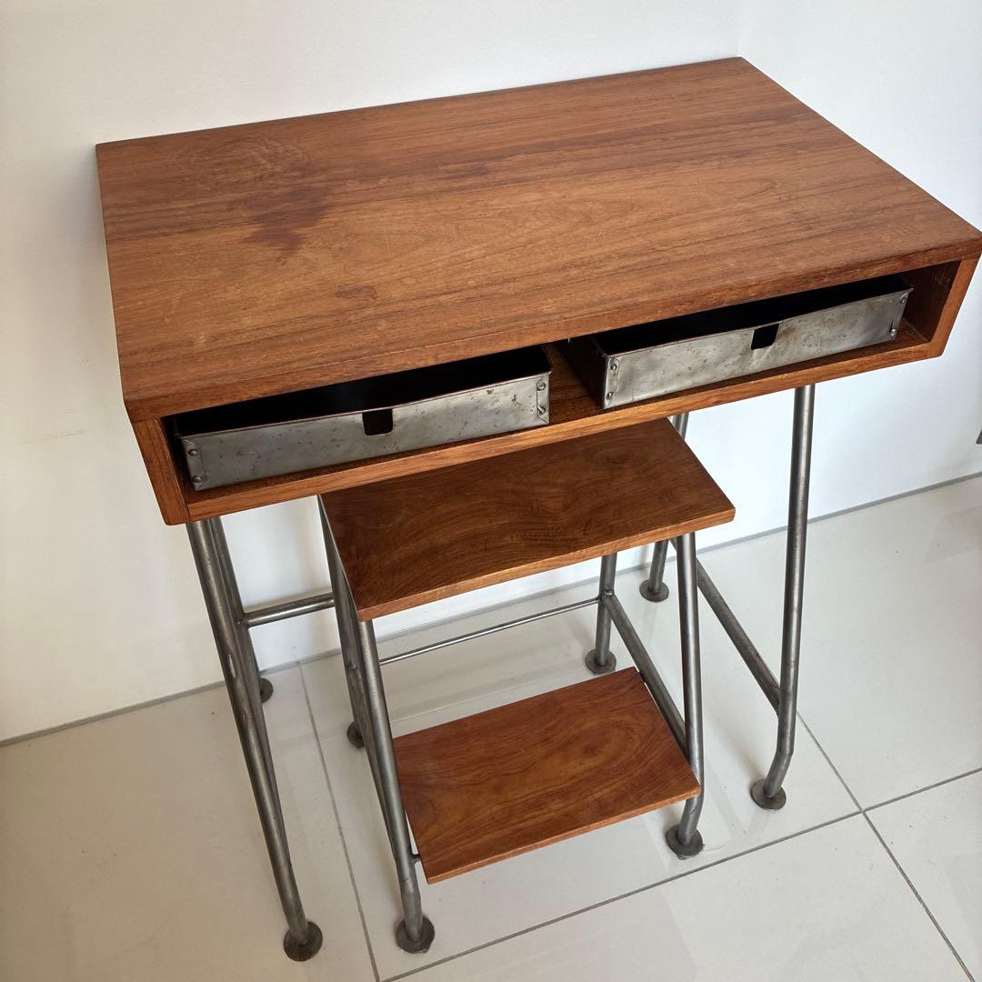 チーク材 無垢材 ヴィンテージデスク / 作業台 / コンソールテーブル