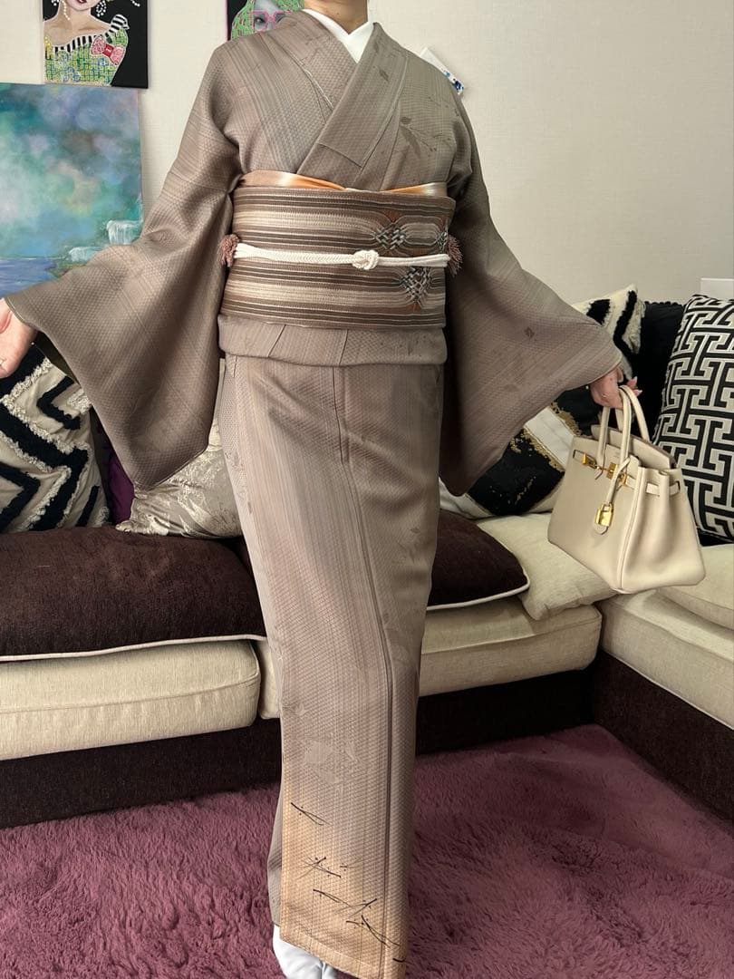 付下げ　ローズグレー