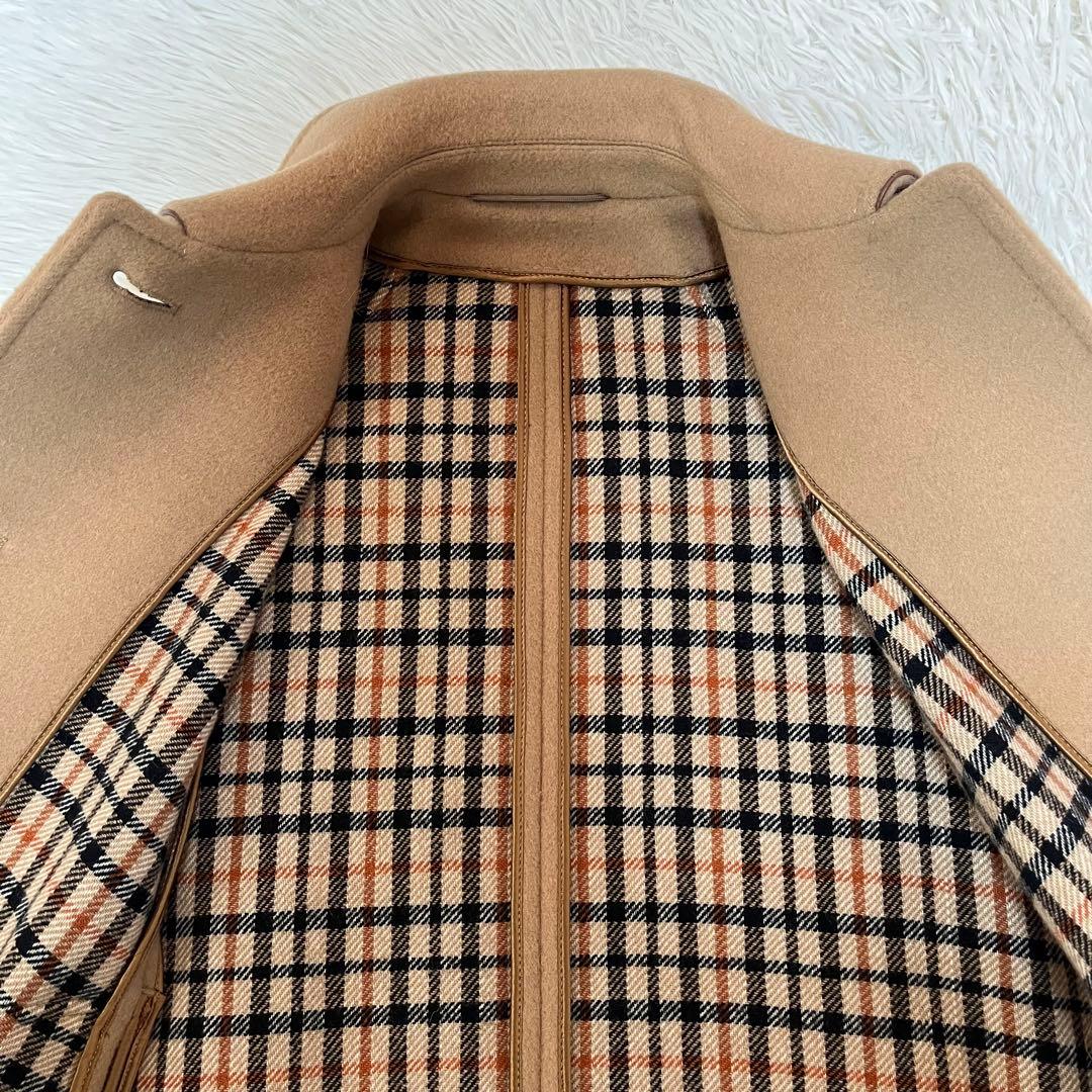 【美品】ダックス　裏地ハウスチェック　ウール　ケープコート　マントコート