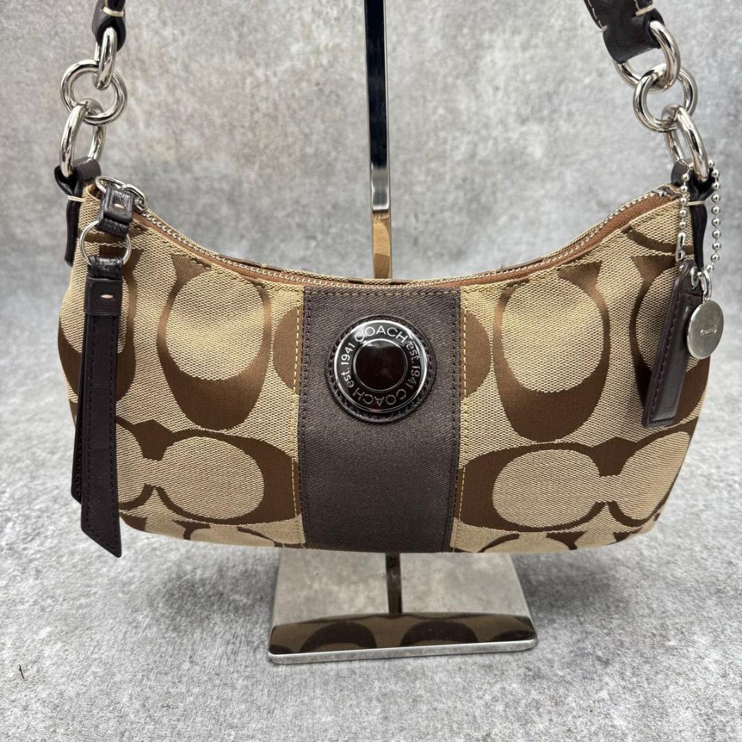 美品 コーチ 2WAY アクセサリーポーチ F19218 ワンショルダー