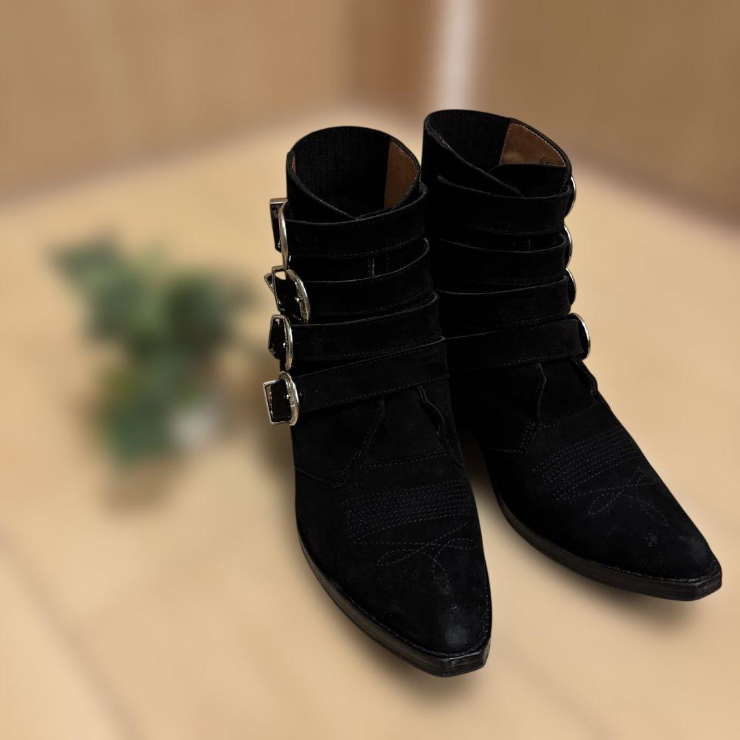 TOGA PULLA レディースショートブーツ Black Suede 38