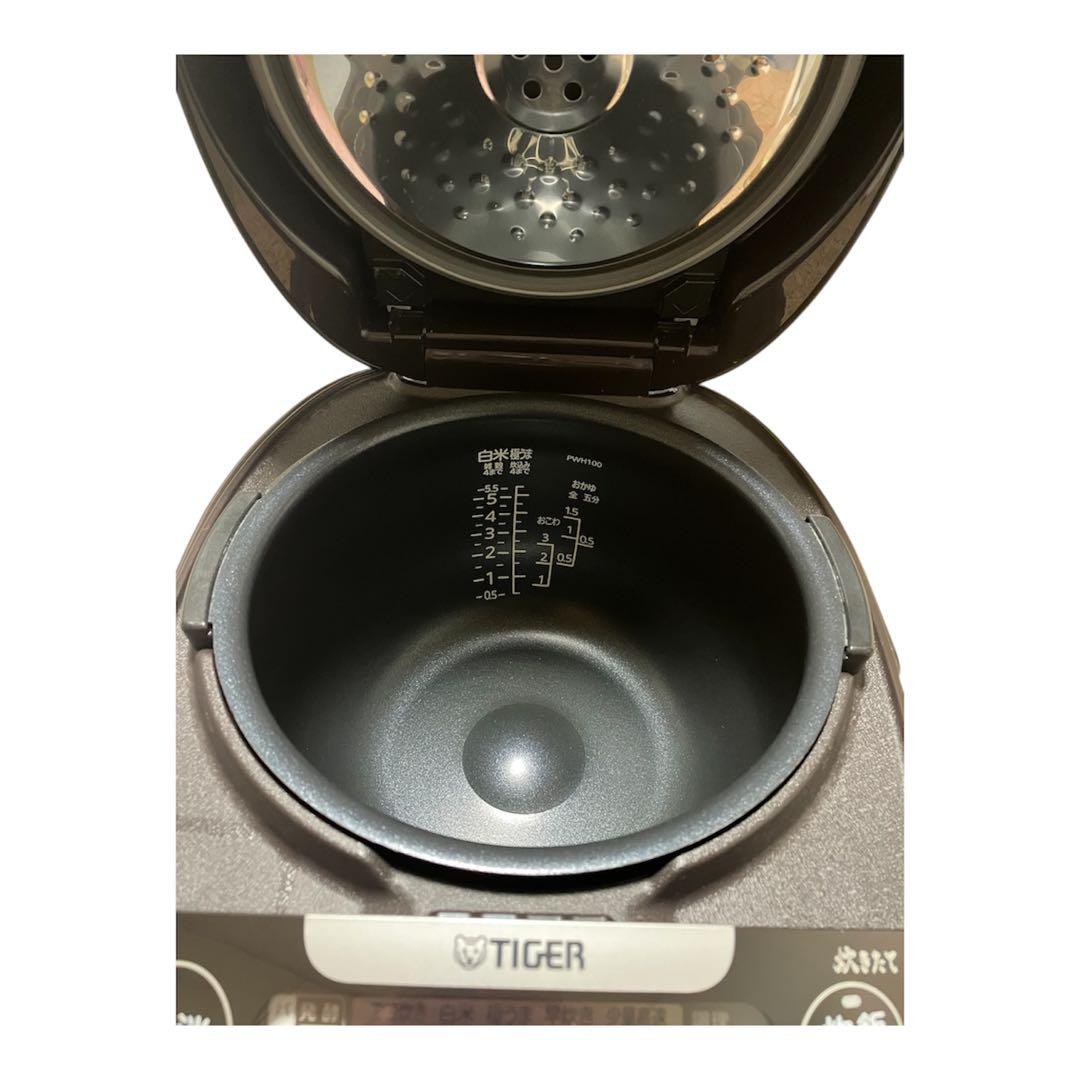 TIGER IH炊飯器 デジタル表示 ブラウン