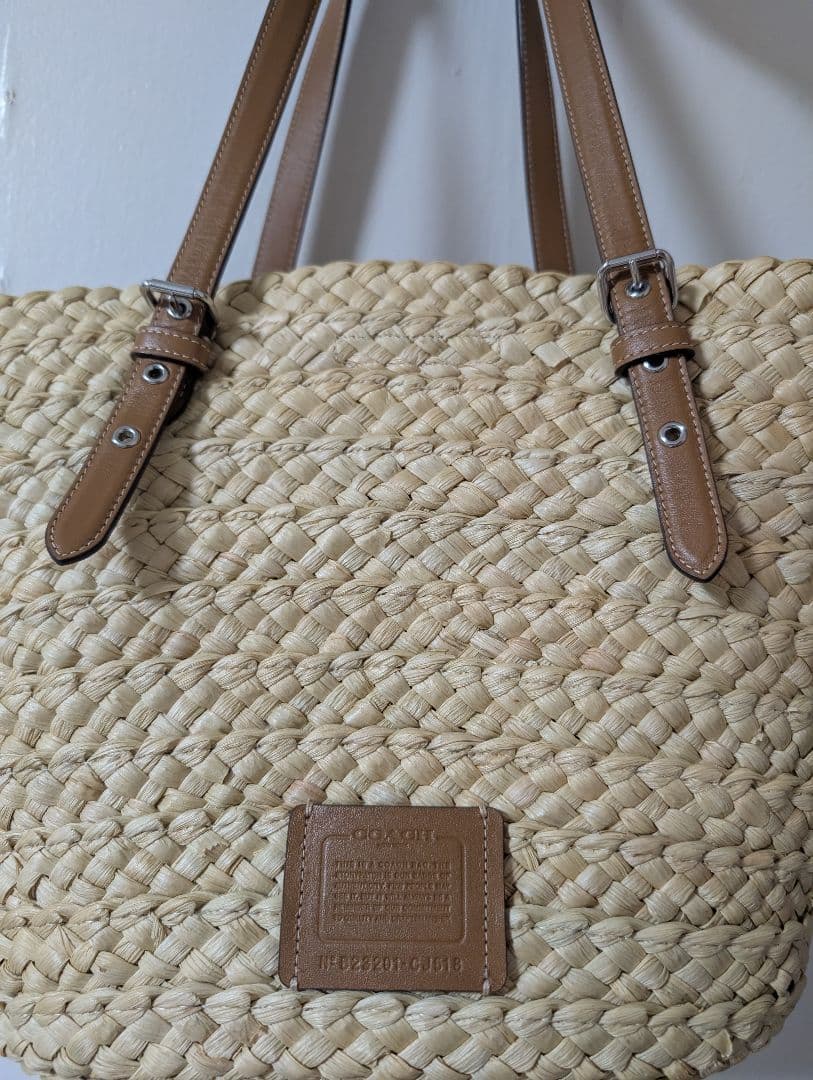 COACH　 トートバッグ かご　バッグ 　ベージュ