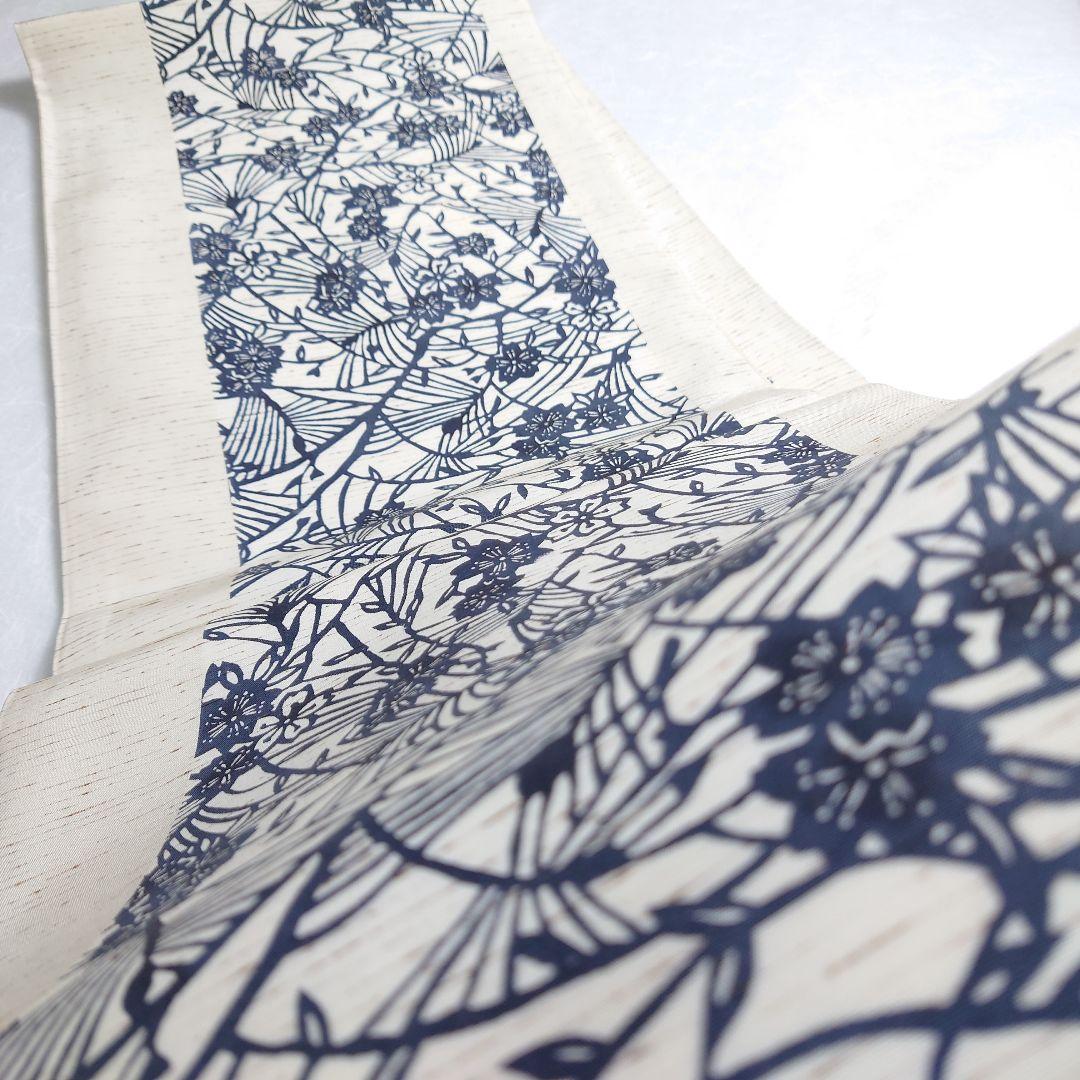 正絹 袋帯 六通柄 ぜんまい 紅型染 江戸紅型 桜極上 逸品 未使用品