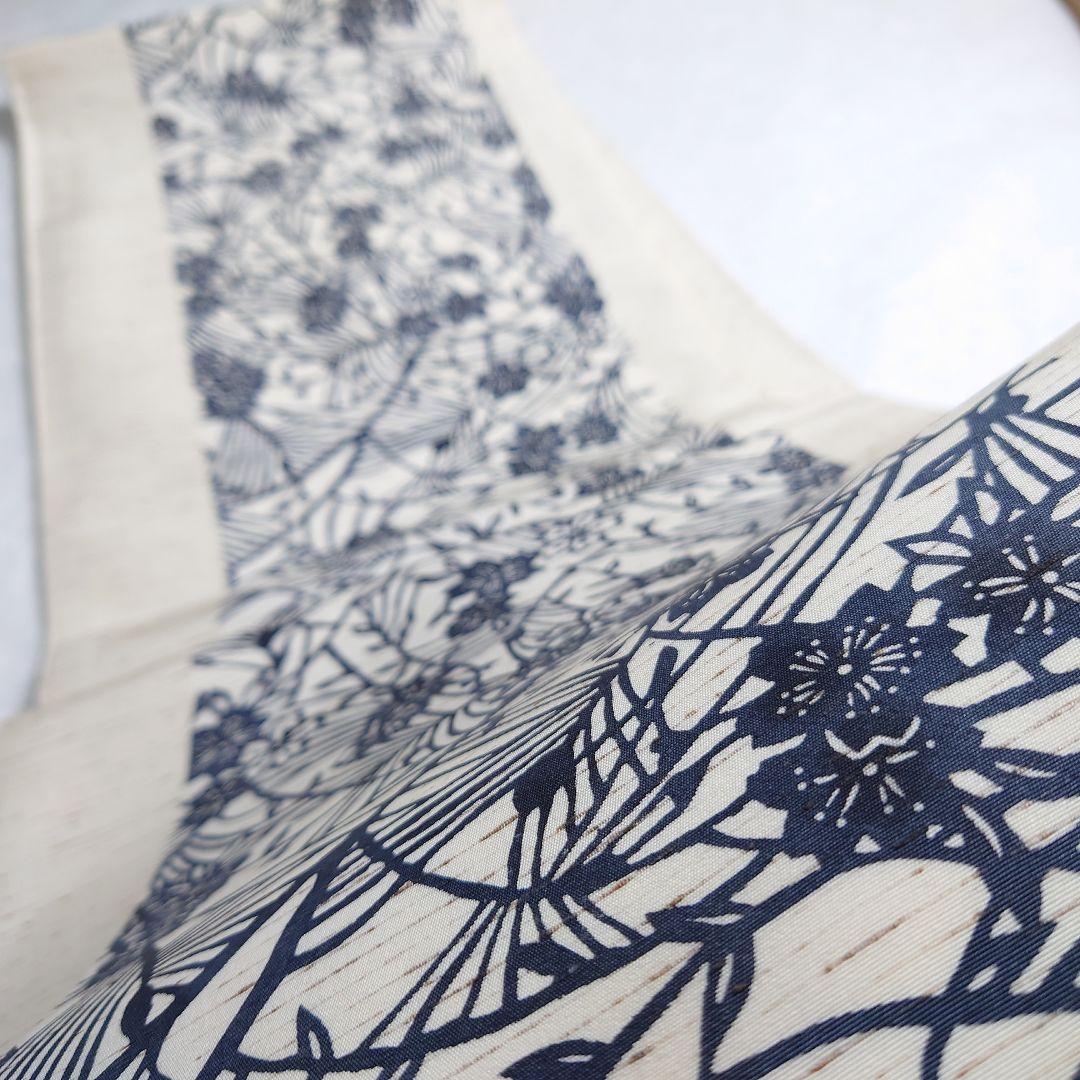 正絹 袋帯 六通柄 ぜんまい 紅型染 江戸紅型 桜極上 逸品 未使用品