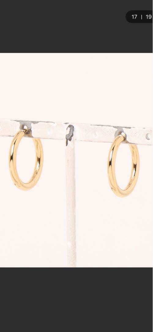 【TOMWOOD】　 クラシックフープ ミディアム ゴールドピアス