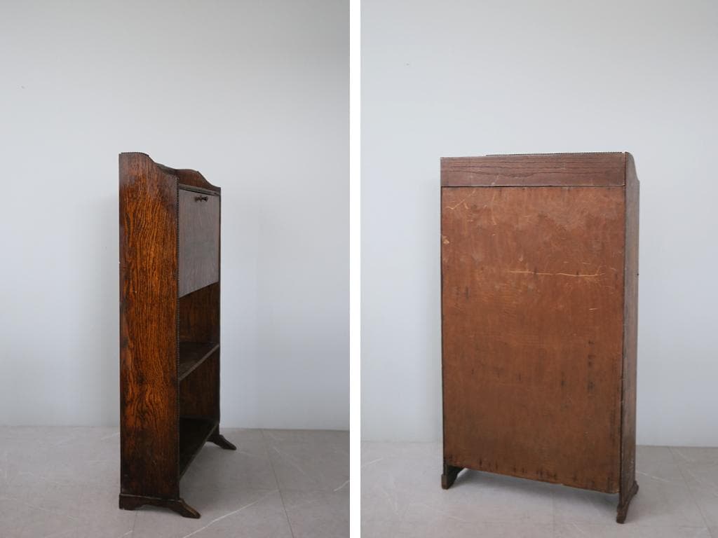 英国アンティーク木製ライティングビューロー/勉強机デスク/テーブル(91-123